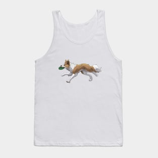 Running Golden Border Collie with Frisbee Tank Top